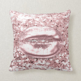 Cojín Decorativo Chispa de maquillaje de los labios de un Purpurina