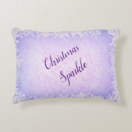 Cojín Decorativo Chispa púrpura escarchada del navidad