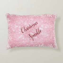 Cojín Decorativo Chispa rosada escarchada del navidad