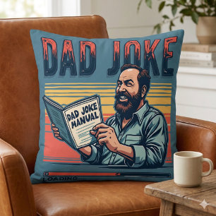 Cojín Decorativo Chiste de Papá Divertido Humor Retro Estética Vint