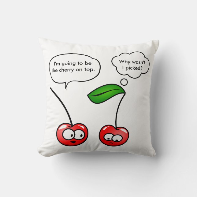 Cojín Decorativo Chiste divertido de Cherry Puns (Anverso)