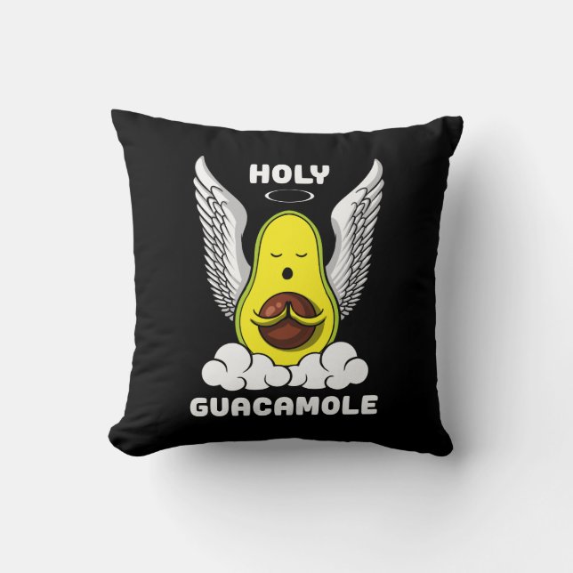 Cojín Decorativo Chiste Santo Guacamole Aguacate Vegan Funny (Anverso)