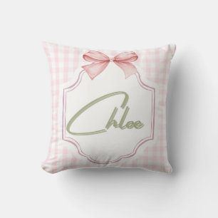 Cojín Decorativo Chloe Baby Nursery personalizado Bow&Gingham