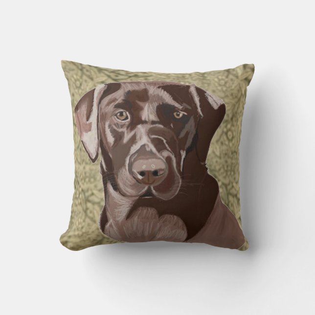 Cojín Decorativo Chocolate Brown Labrador (Anverso)