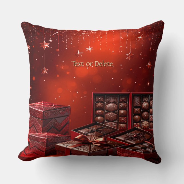 Cojín Decorativo Chocolate Candy Holiday Throw Pillow (Anverso)