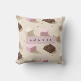 Cojín Decorativo Chocolate dulce y malvavisco personalizado