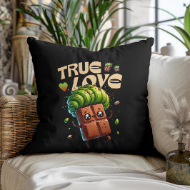 Cojín Decorativo Chocolate kawaii pistachio divertido en el Día de 