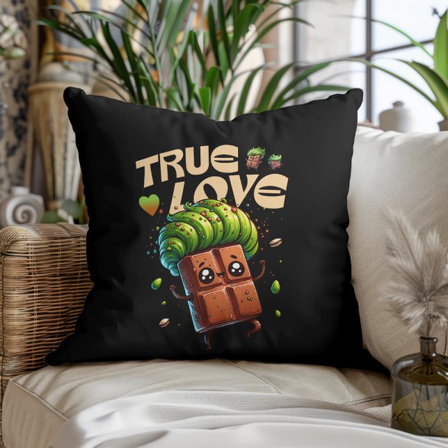 Cojín Decorativo Chocolate kawaii pistachio divertido en el Día de  (Subido por el creador)