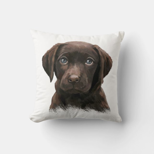 Cojín Decorativo Chocolate Labrador (Anverso)