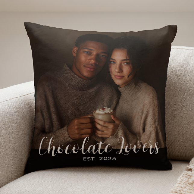 Cojín Decorativo Chocolate Lovers Couple Established Photo Gift (Subido por el creador)