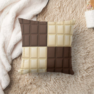 Cojín Decorativo Chocolate Marrón Y Blanco
