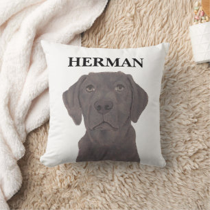 Cojín Decorativo Chocolate reversible personalizado labrador