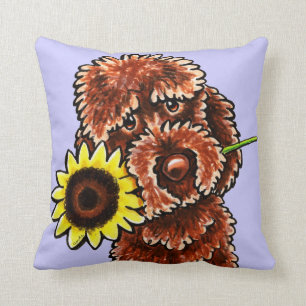 Cojín Decorativo Chocolate Sunny Labradoodle Off-Leash Art™