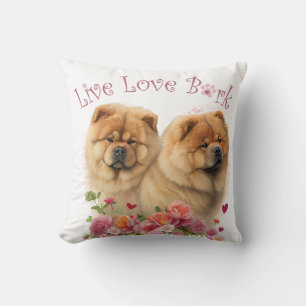 Cojín Decorativo Chow Chow Dog Mom Floral