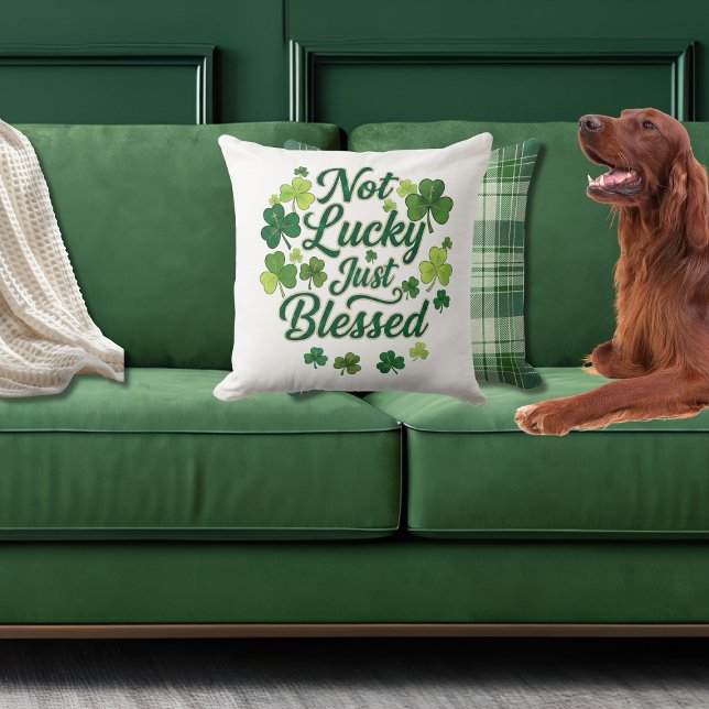 Cojín Decorativo Christian Shamrock Not Lucky Green Plaid  (Subido por el creador)