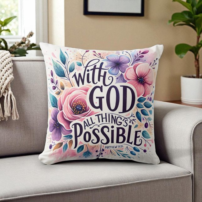 Cojín Decorativo Christian - With God All Things are Possible (Subido por el creador)