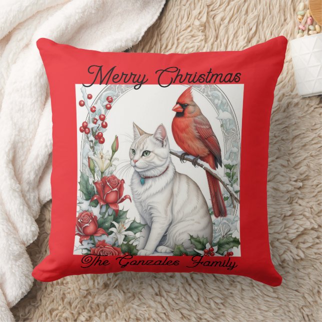 Cojín Decorativo Christmas Cat Throw Pillow (Manta)