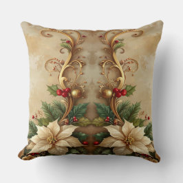 Cojín Decorativo Christmas Floral Holiday Throw Pillow
