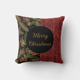 Cojín Decorativo Christmas Flowers ,Red Gold Black,Merry Christmas