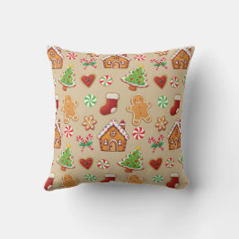 Cojín Decorativo Christmas Gingerbread House Cookies Throw Pillow