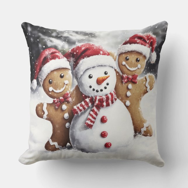 Cojín Decorativo Christmas Gingerbread Throw Pillow (Anverso)