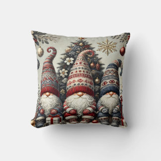 Cojín Decorativo Christmas Gnomes Throw Pillow