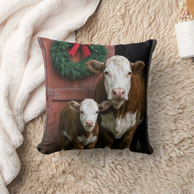 Cojín Decorativo Christmas Hereford Cow and Calf (Manta)