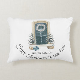 Cojín Decorativo Christmas In Our New Home Watercolor Sage Green