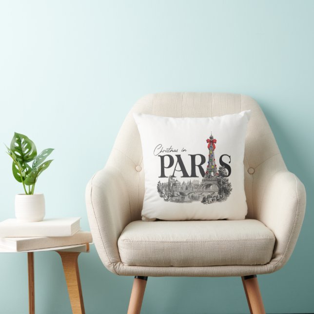 Cojín Decorativo Christmas In Paris Throw Pillow (Silla)
