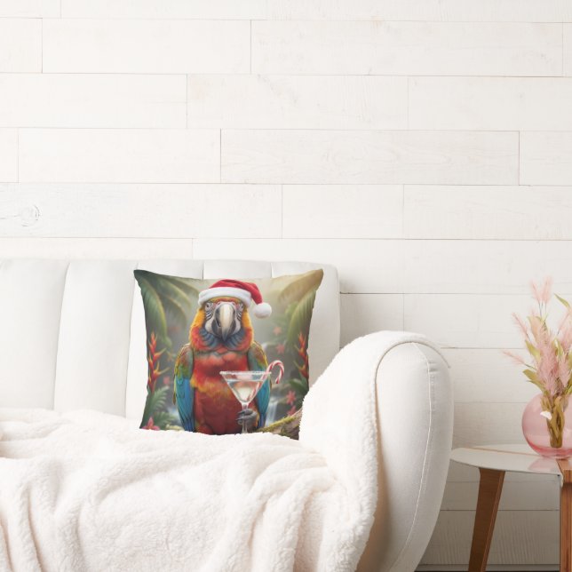 Cojín Decorativo Christmas Macaw Parrot With Martini Cocktail (Sofá)