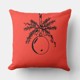 Cojín Decorativo Christmas ornament with bow and pine branch
