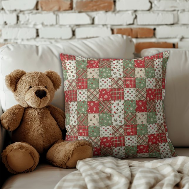 Cojín Decorativo Christmas  patchwork green red pattern  (Subido por el creador)