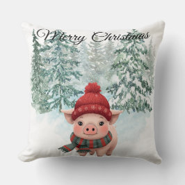 Cojín Decorativo Christmas Pig Throw Pillow