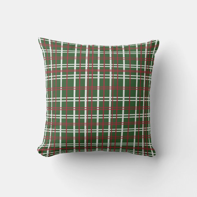 Cojín Decorativo Christmas Plaid Red, Green, White (Anverso)