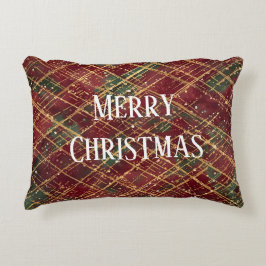 Cojín Decorativo Christmas, Red Gold Green ,White Merry Christmas