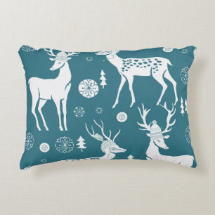 Cojín Decorativo Christmas reindeer in woolly hatsdeer,reindeer,vin