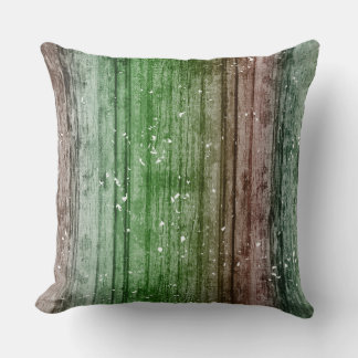 Cojín Decorativo Christmas Retro Red Green Rustic Wood Texture 