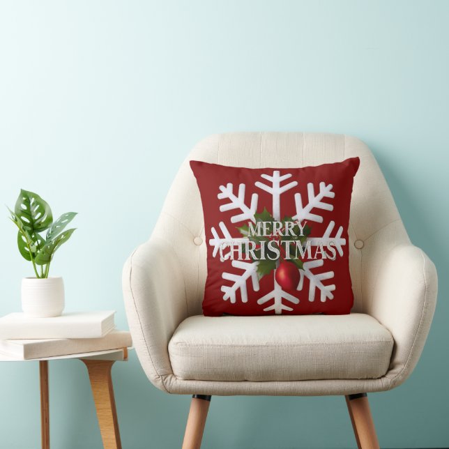 Cojín Decorativo Christmas Snowflake And Shy Red Berry (Silla)