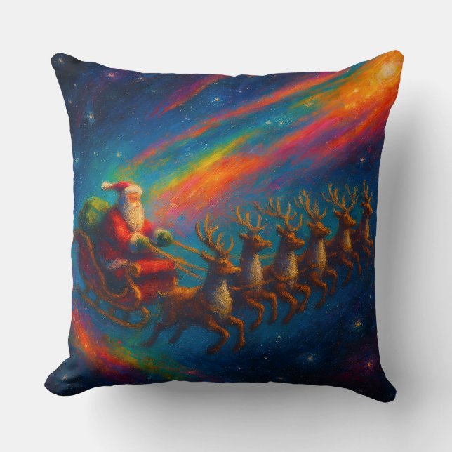 Cojín Decorativo Christmas Throw Pillows - Santa & Reindeer Design  (Anverso)