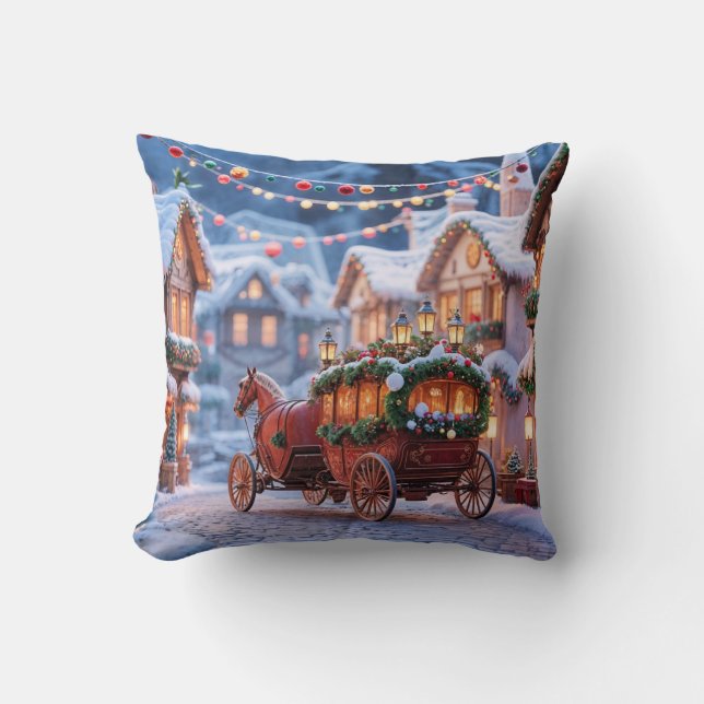 Cojín Decorativo Christmas Village illustration (Anverso)