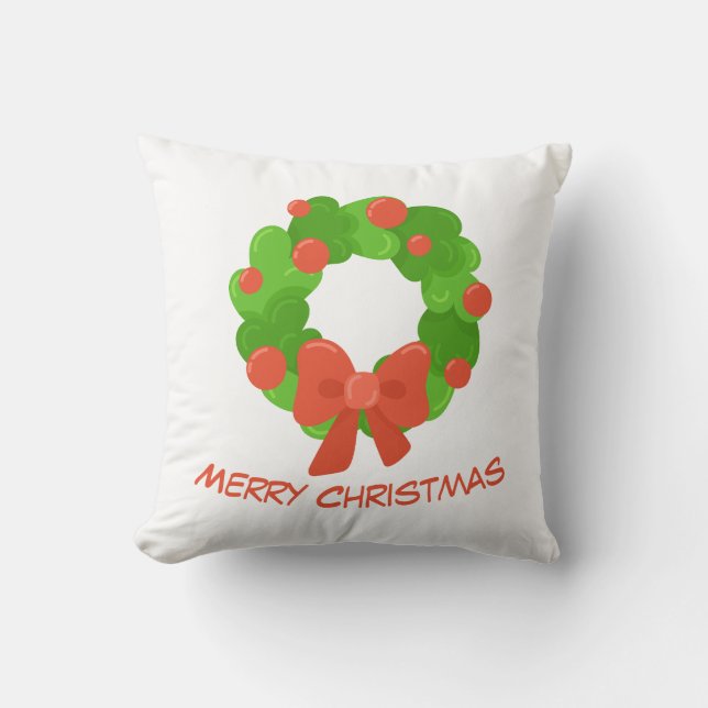 Cojín Decorativo Christmas Wreath Throw Pillow (Anverso)