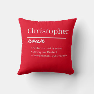 Cojín Decorativo Christopher, definición de nombre personalizado de