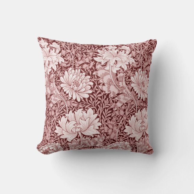 Cojín Decorativo Chrysanthemum Maroon, William Morris (Anverso)