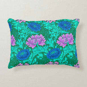 Cojín Decorativo Chrysanthemums, Aqua y Violet