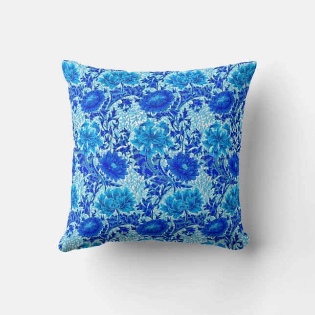 Cojín Decorativo Chrysanthemums William Morris Shades of Denim Blue (Reverso)
