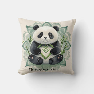 Cojín Decorativo Chubby panda sentado en la pose del loto Zen