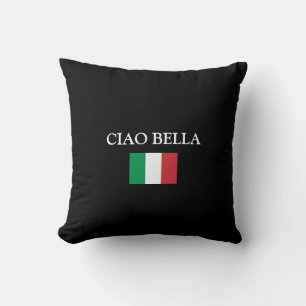 Cojín Decorativo CIAO BELLA bandera negra de ITALIA