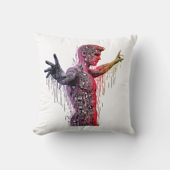 Cojín Decorativo Ciber humano (Anverso)