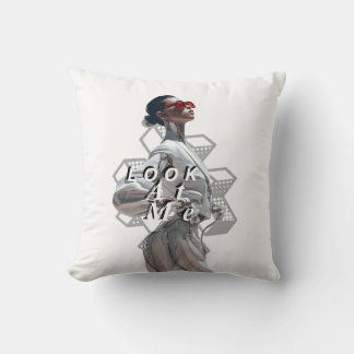 Cojín Decorativo Ciborg elegante en moda futurista blanca