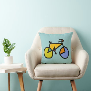 Cojín Decorativo ciclismo ~ bicicletas coloridas
